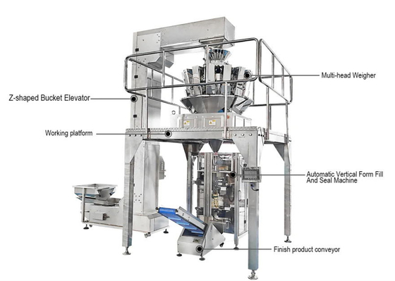 Film automatico verticale di CPP della macchina imballatrice del granello della pellicola che pesa elevatore