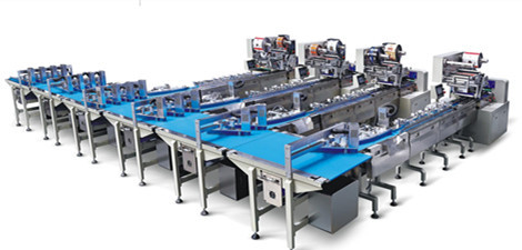 Catena di imballaggio automatica dell'alimento del biscotto del biscotto alimentazione della cialda del dolce e catena d'imballaggio della borsa