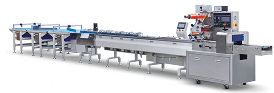 Catena di imballaggio automatica dell'alimento del biscotto del biscotto alimentazione della cialda del dolce e catena d'imballaggio della borsa