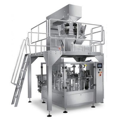 La macchina imballatrice Premade del granello automatico rotatorio sta sul sacchetto del rinforzo della chiusura lampo