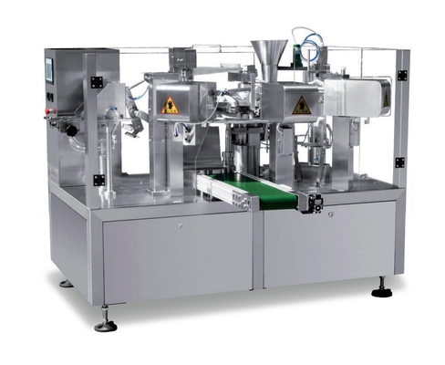 La macchina di rifornimento liquida verticale di grande viscosità della chiusura lampo di Doypack Premade sta su