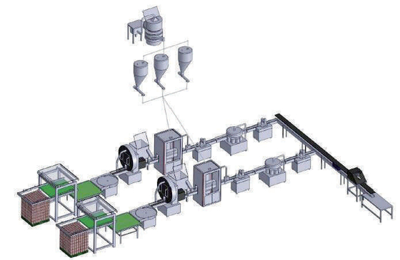 Tappatrice automatica lineare del materiale da otturazione della coclea della macchina imballatrice della polvere